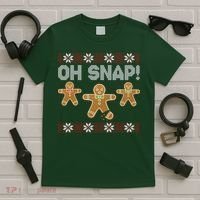 Gingerbread Oh Snap Ugly Christmas Sweater T-Shirt thumb 5