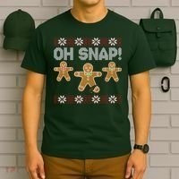 Gingerbread Oh Snap Ugly Christmas Sweater T-Shirt thumb 6