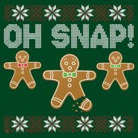Gingerbread Oh Snap Ugly Christmas Sweater Button thumb 1