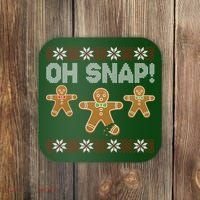 Gingerbread Oh Snap Ugly Christmas Sweater Coaster thumb 0