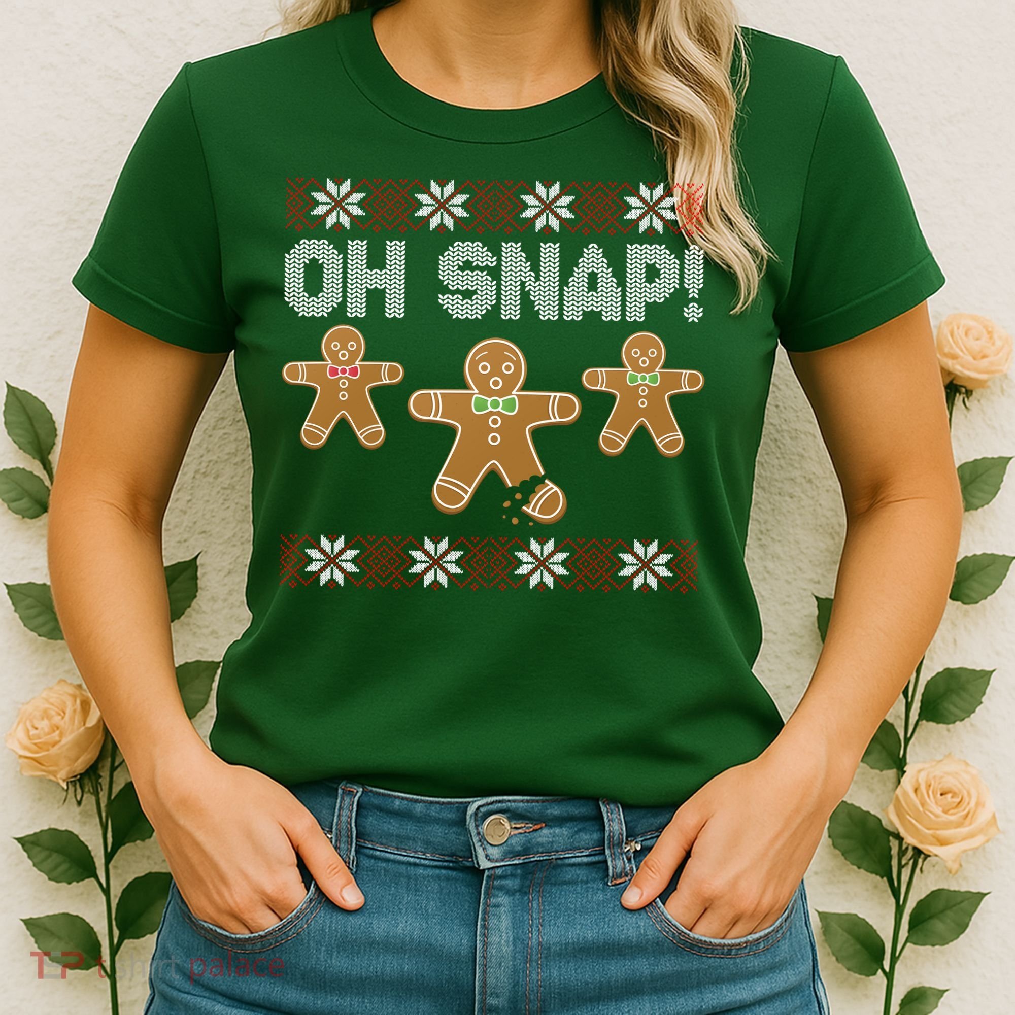 Gingerbread Oh Snap Ugly Christmas Sweater Women's T-Shirt