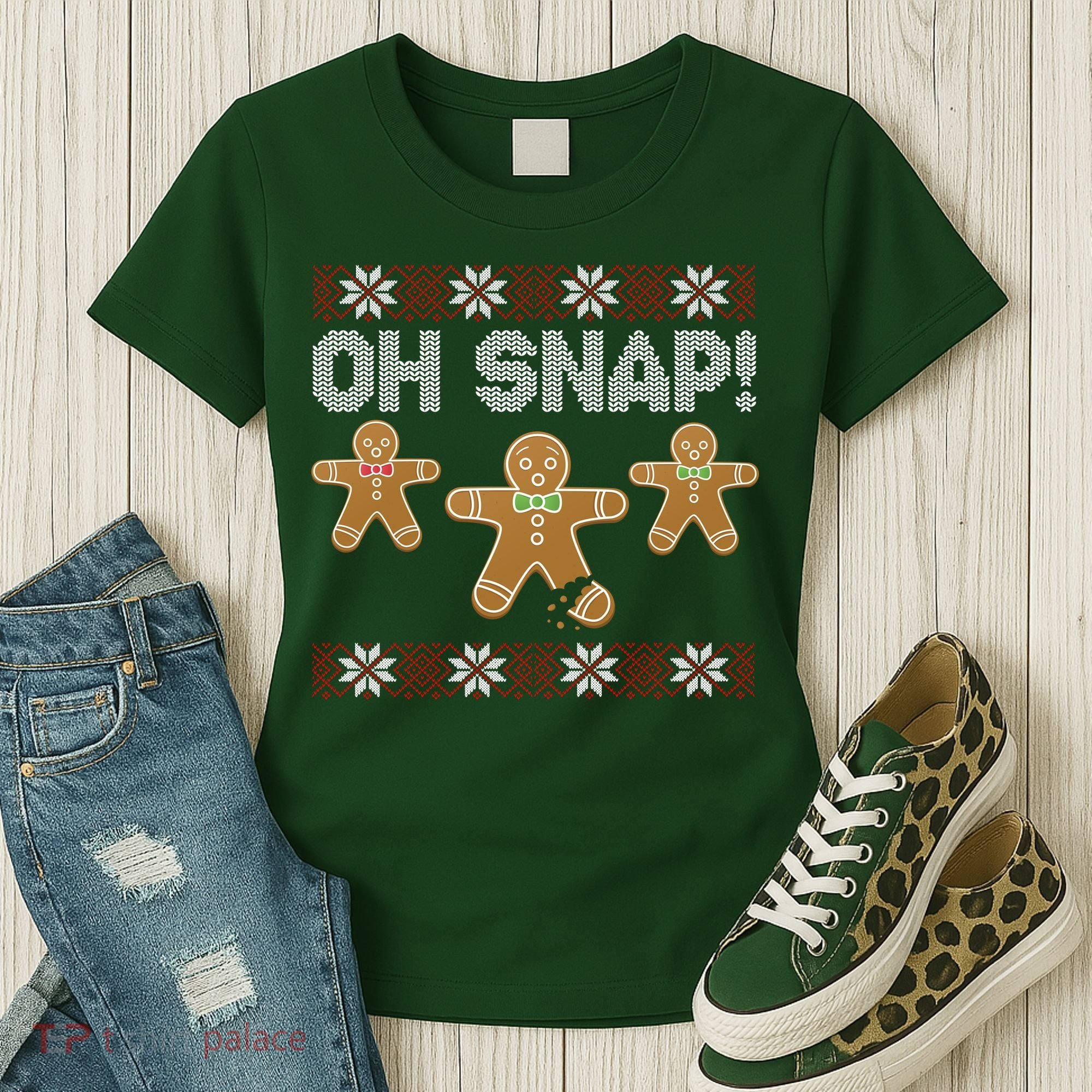 Gingerbread Oh Snap Ugly Christmas Sweater Women's T-Shirt