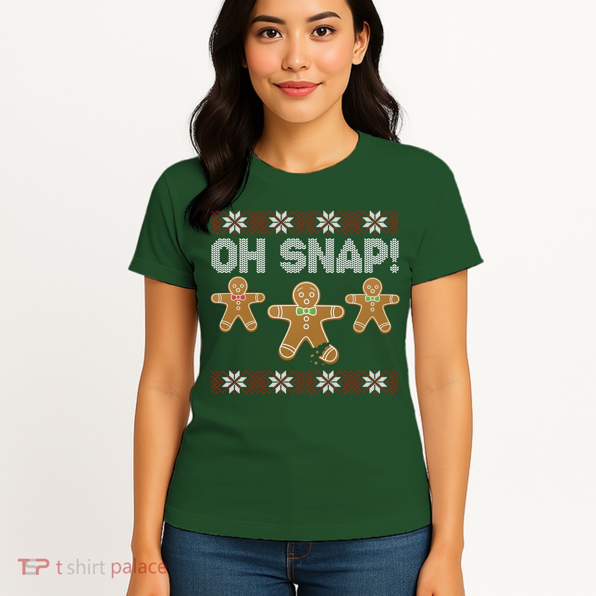 Gingerbread Oh Snap Ugly Christmas Sweater Women's T-Shirt