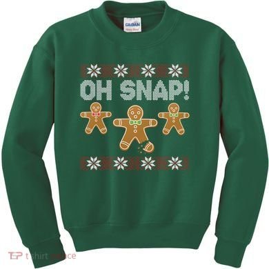 Gingerbread Oh Snap Ugly Christmas Sweater Kids Sweatshirt