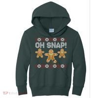 Gingerbread Oh Snap Ugly Christmas Sweater Kids Hoodie thumb 0