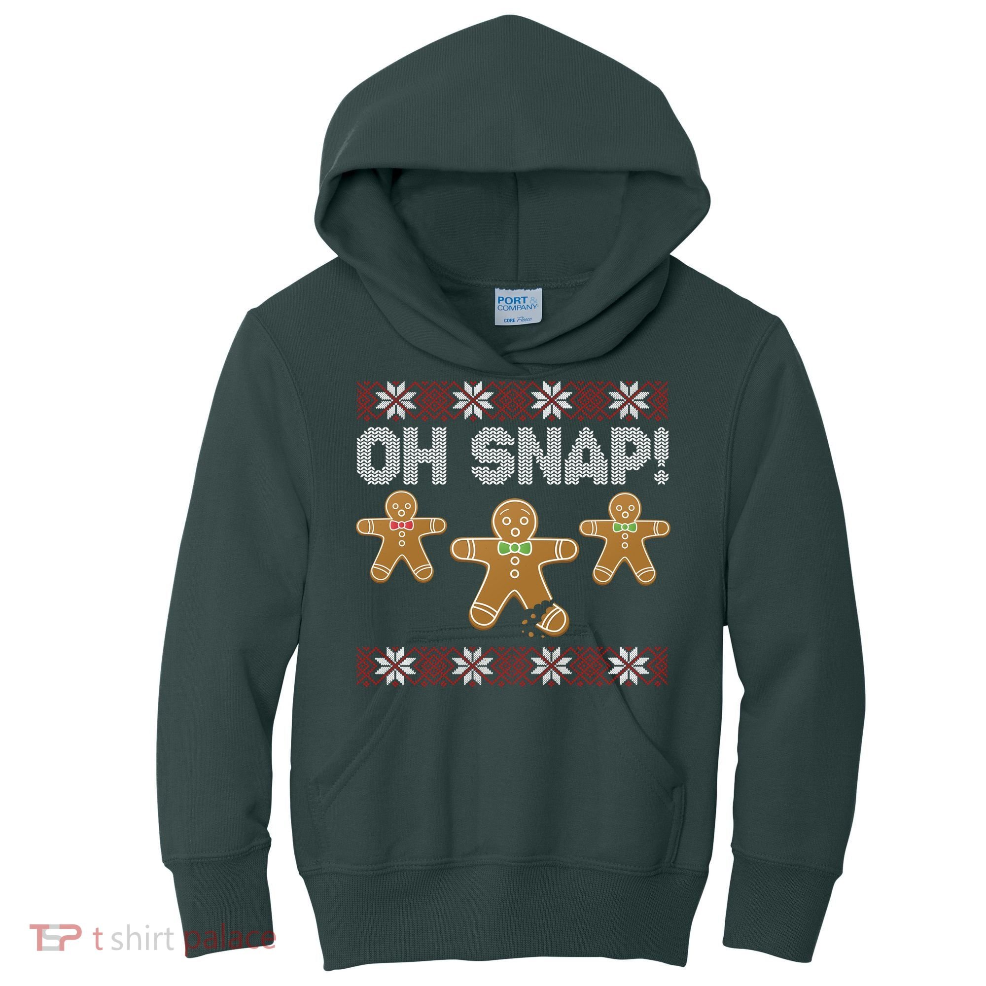Gingerbread Oh Snap Ugly Christmas Sweater Kids Hoodie