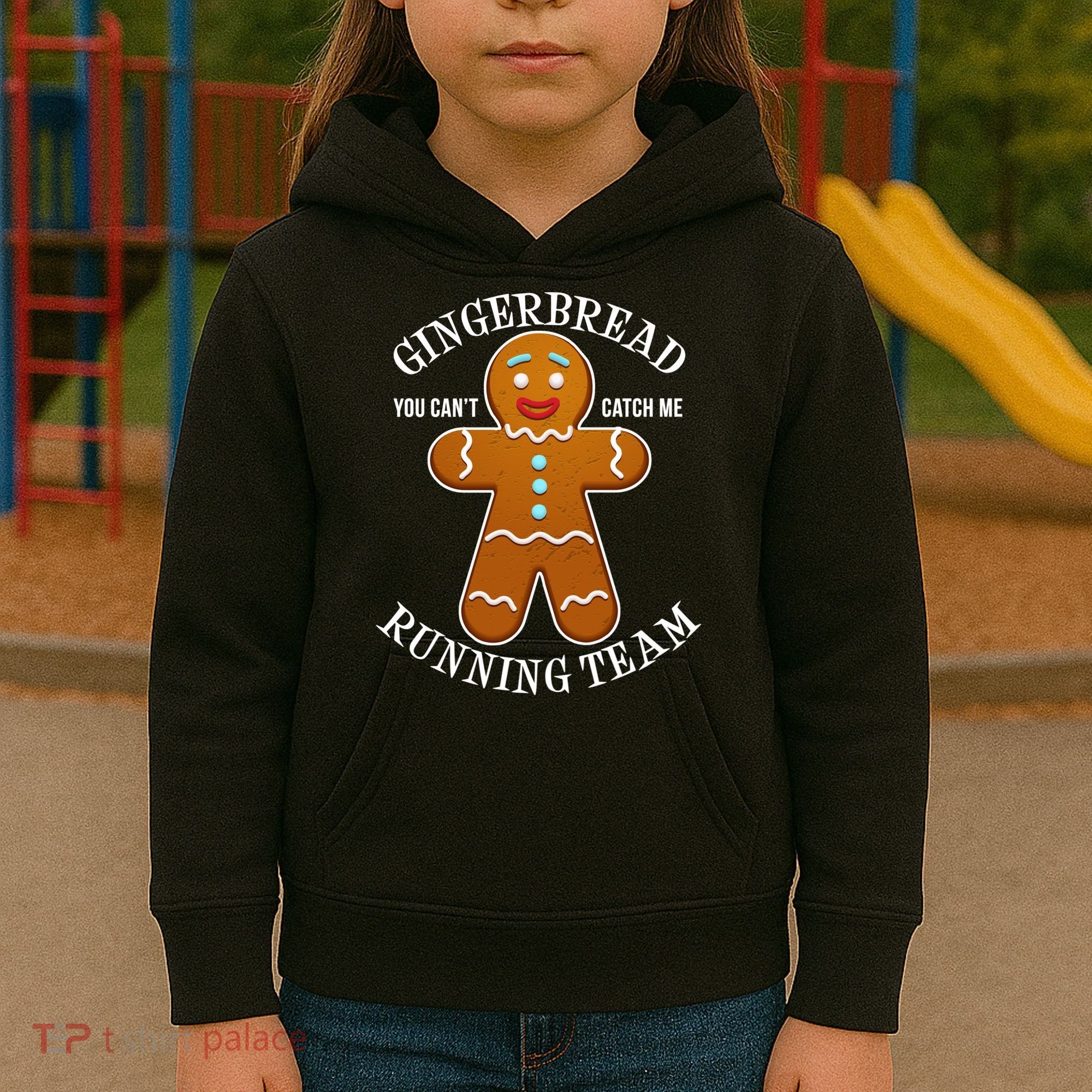 Gingerbread Running Team Kids Hoodie