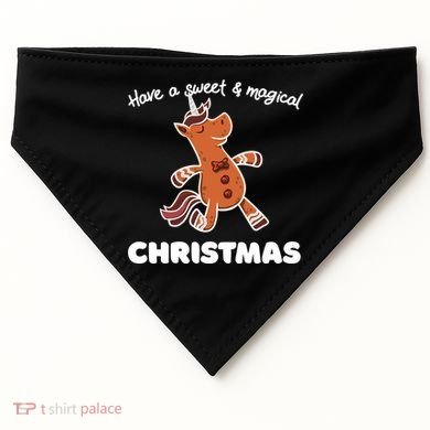 Gingerbread Unicorn Cookie Magical Christmas USA-Made Doggie Bandana