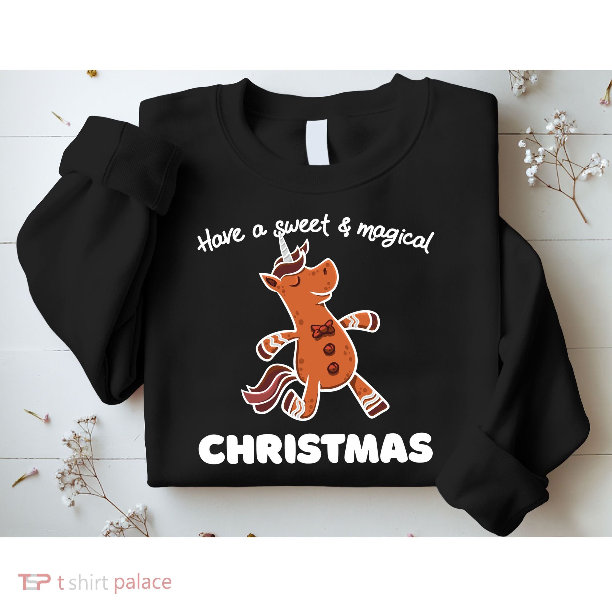 Gingerbread Unicorn Cookie Magical Christmas Sweatshirt