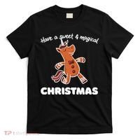 Gingerbread Unicorn Cookie Magical Christmas T-Shirt thumb 0