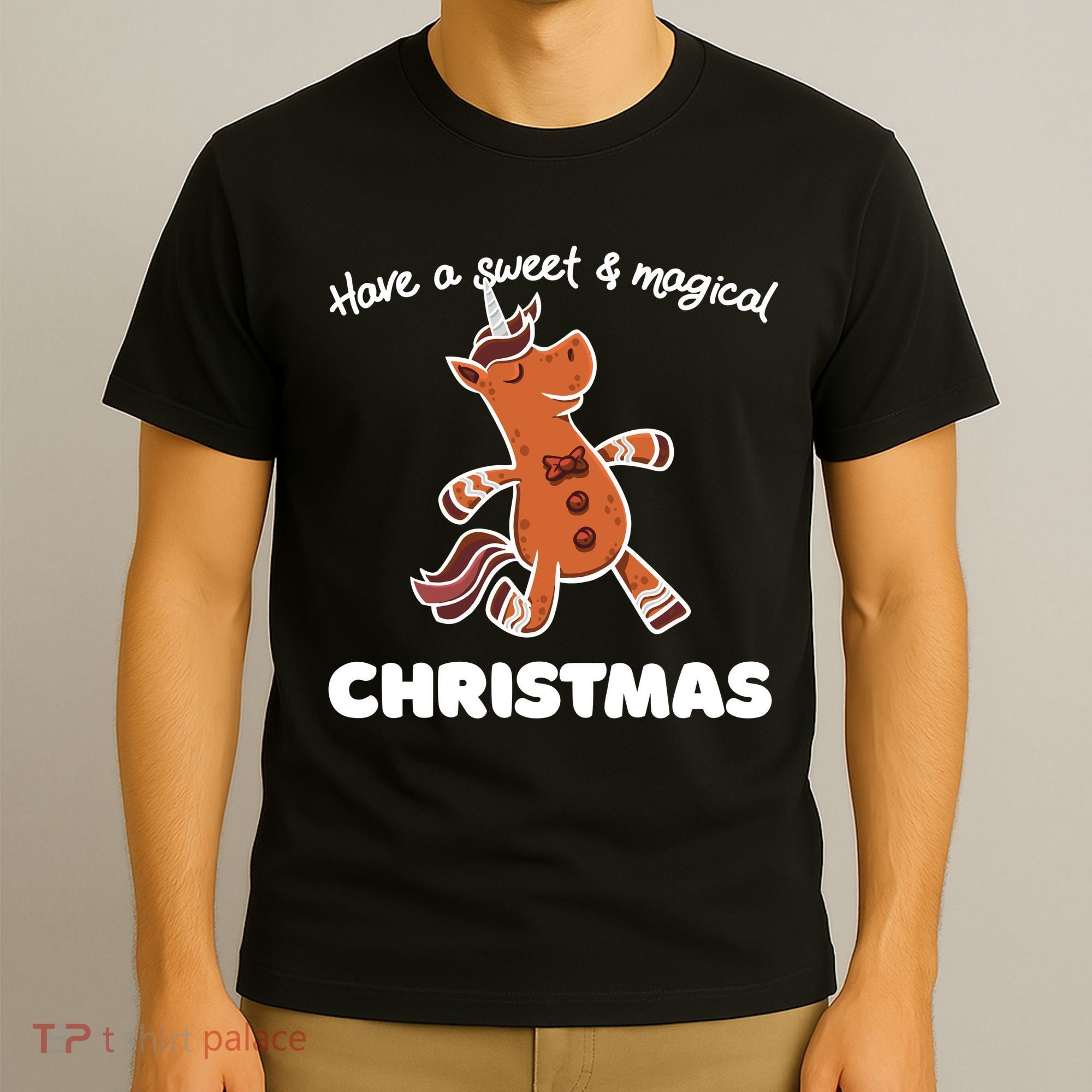 Gingerbread Unicorn Cookie Magical Christmas T-Shirt