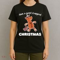 Gingerbread Unicorn Cookie Magical Christmas T-Shirt thumb 4
