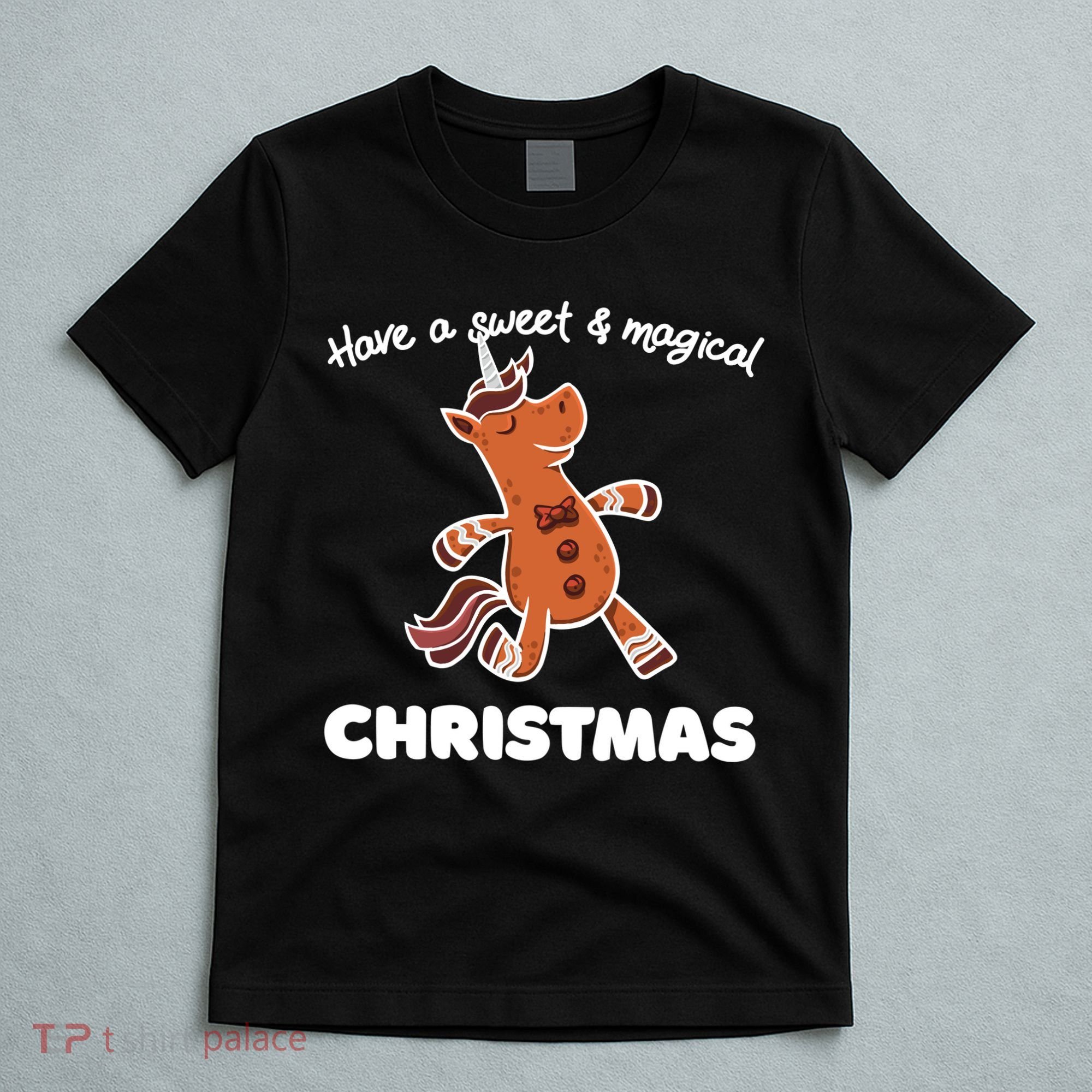 Gingerbread Unicorn Cookie Magical Christmas T-Shirt