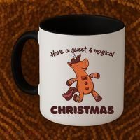 Gingerbread Unicorn Cookie Magical Christmas Coffee Mug thumb 2