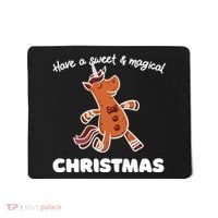 Gingerbread Unicorn Cookie Magical Christmas Mousepad thumb 0