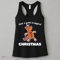 Gingerbread Unicorn Cookie Magical Christmas Women's Tank Top thumb 3