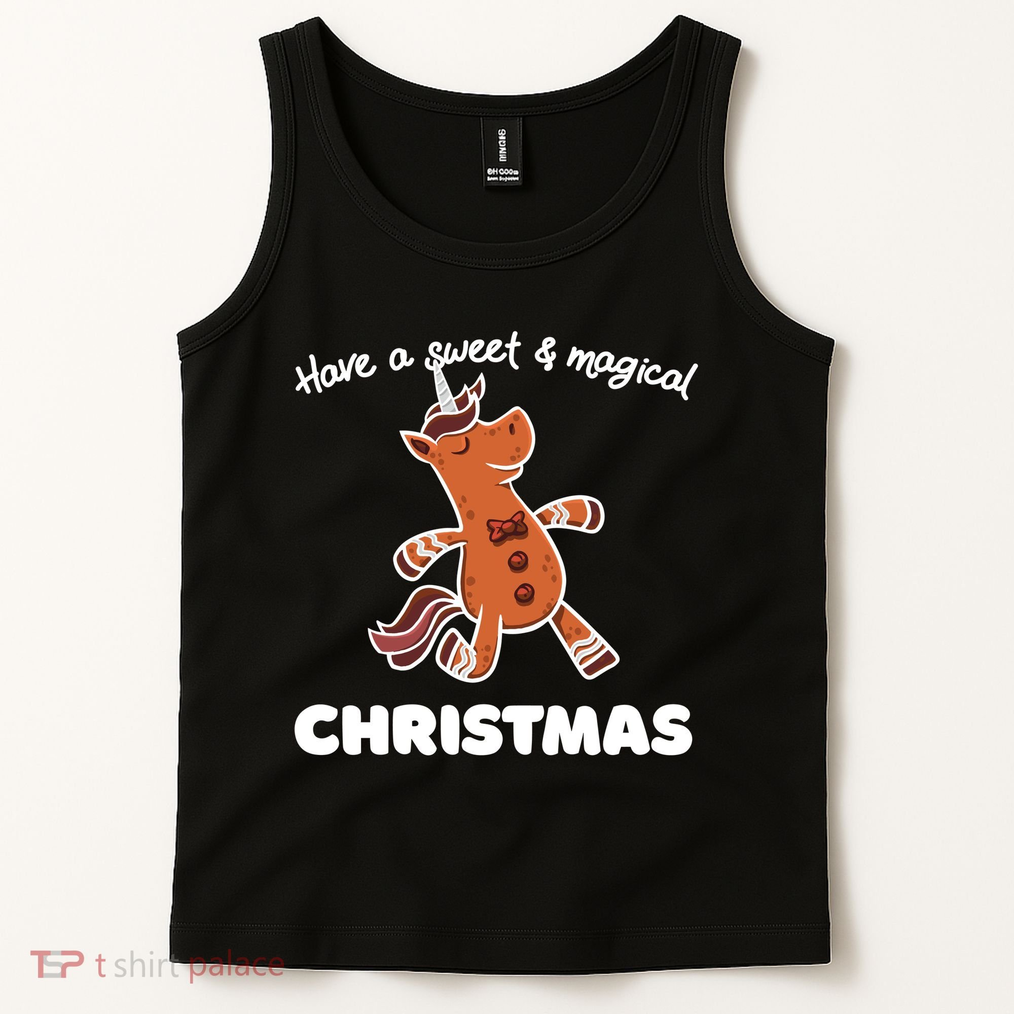 Gingerbread Unicorn Cookie Magical Christmas Tank Top
