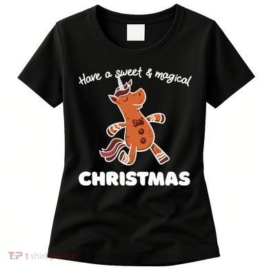 Gingerbread Unicorn Cookie Magical Christmas Women's T-Shirt