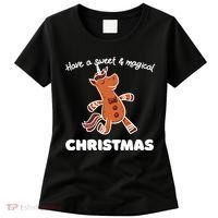 Gingerbread Unicorn Cookie Magical Christmas Women's T-Shirt thumb 0