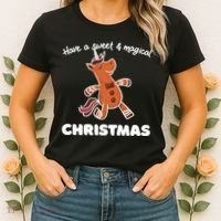 Gingerbread Unicorn Cookie Magical Christmas Women's T-Shirt thumb 2