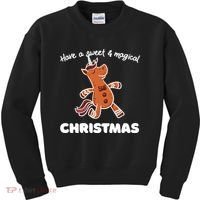 Gingerbread Unicorn Cookie Magical Christmas Kids Sweatshirt thumb 0