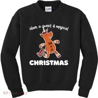 Gingerbread Unicorn Cookie Magical Christmas Kids Sweatshirt thumb 0