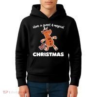 Gingerbread Unicorn Cookie Magical Christmas Kids Hoodie thumb 4