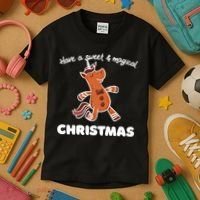Gingerbread Unicorn Cookie Magical Christmas Kids T-Shirt thumb 3