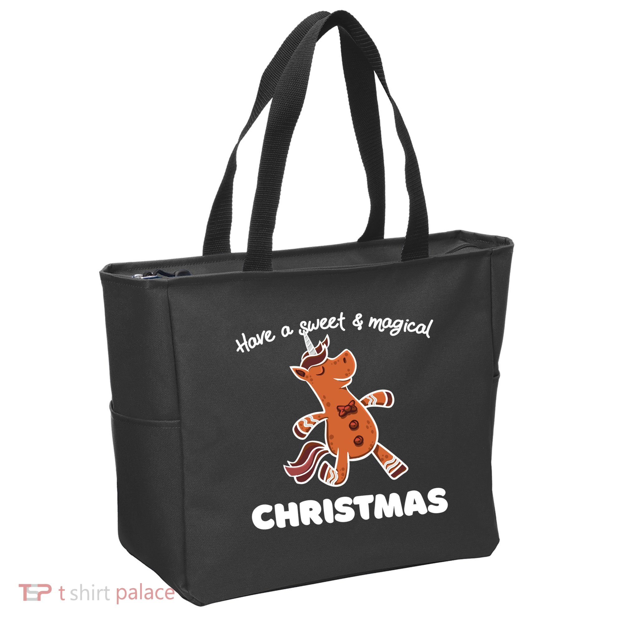 Gingerbread Unicorn Cookie Magical Christmas Tote Bag