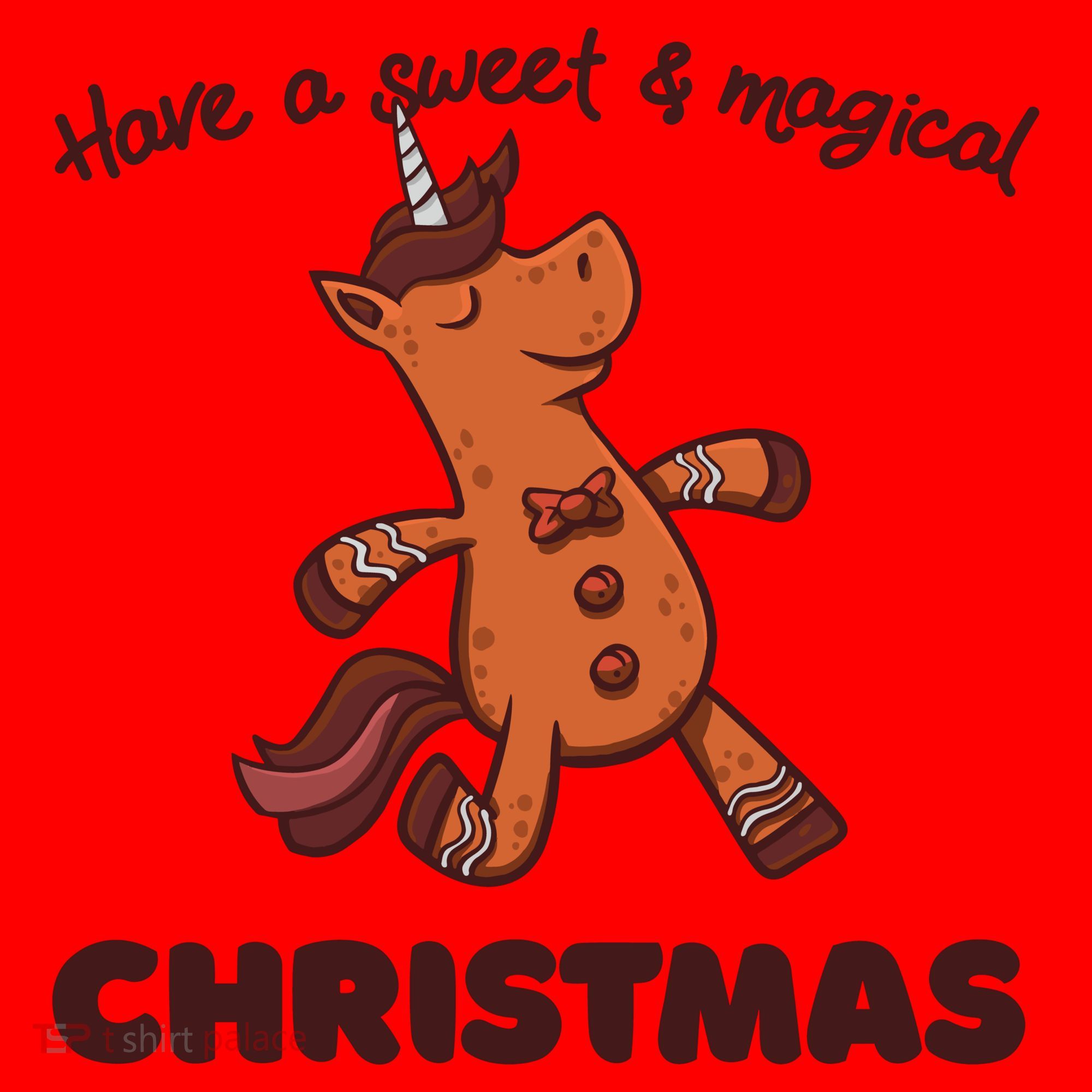 Gingerbread Unicorn Cookie Magical Christmas Santa Hat