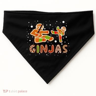 Ginjas Funny Gingerbread Christmas USA-Made Doggie Bandana
