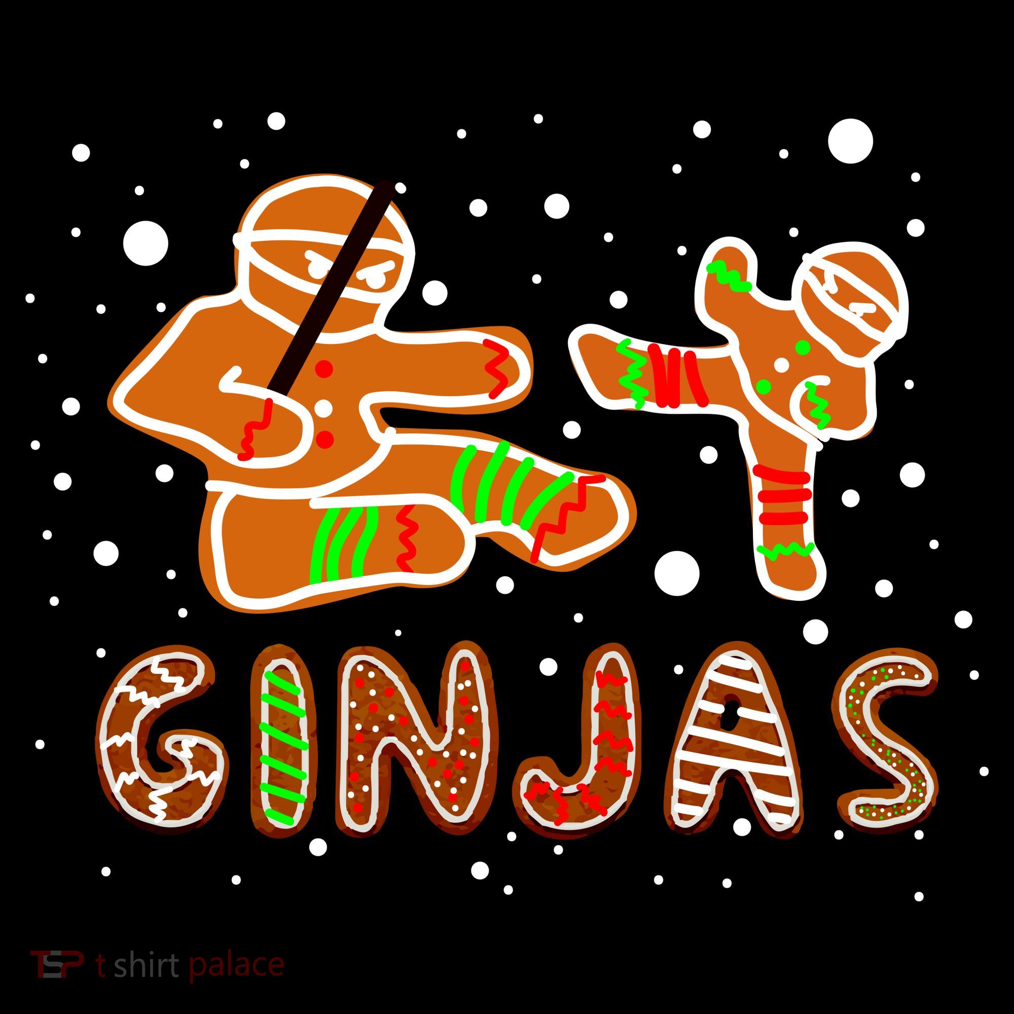 Ginjas Funny Gingerbread Christmas USA-Made Doggie Bandana