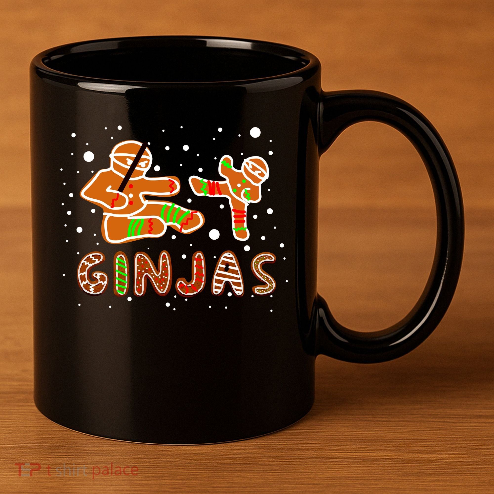 Ginjas Funny Gingerbread Christmas 11oz C Handle Ceramic Mug