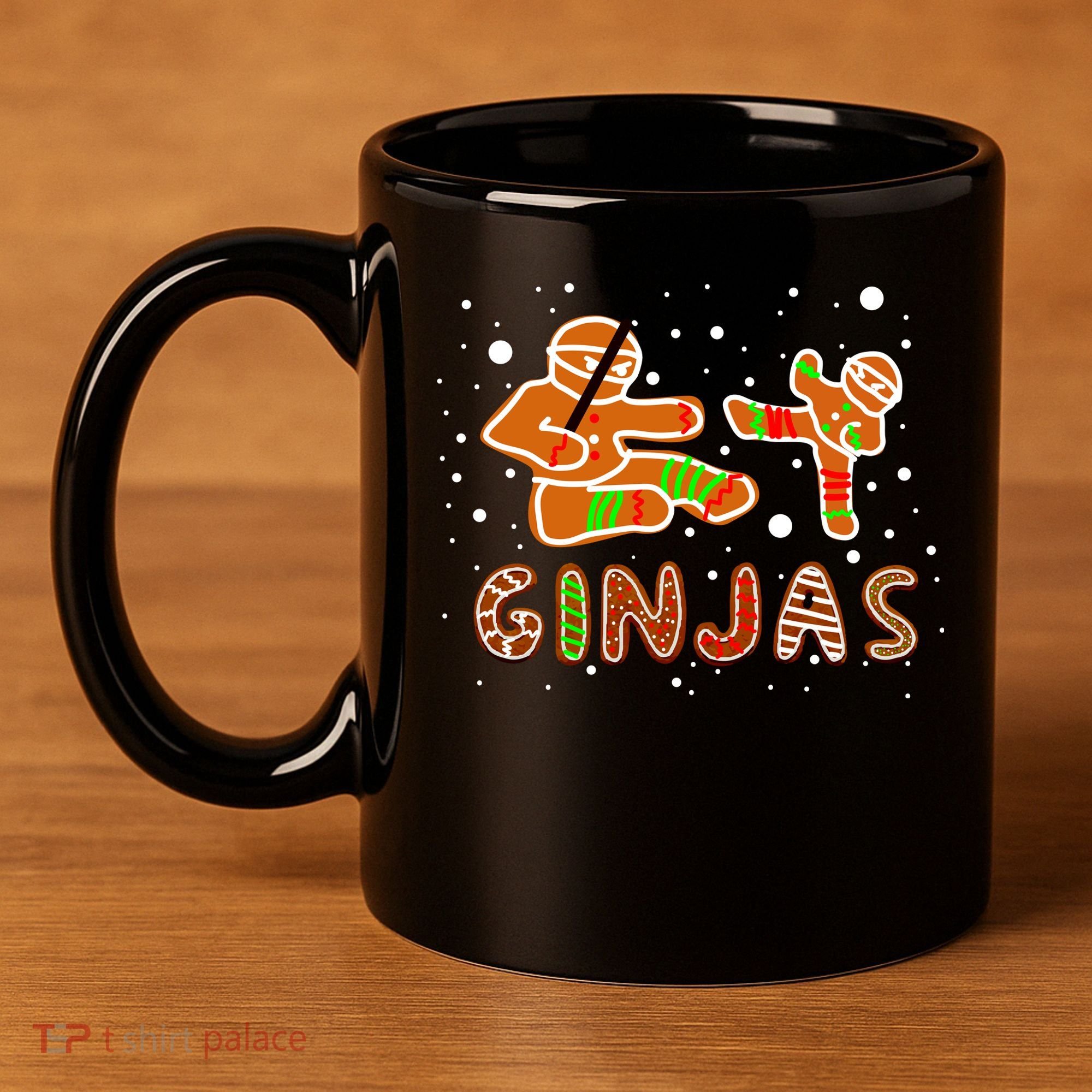 Ginjas Funny Gingerbread Christmas 11oz C Handle Ceramic Mug