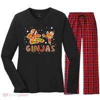 Ginjas Funny Gingerbread Christmas Women's Long Sleeve Flannel Pajama Set  thumb 0
