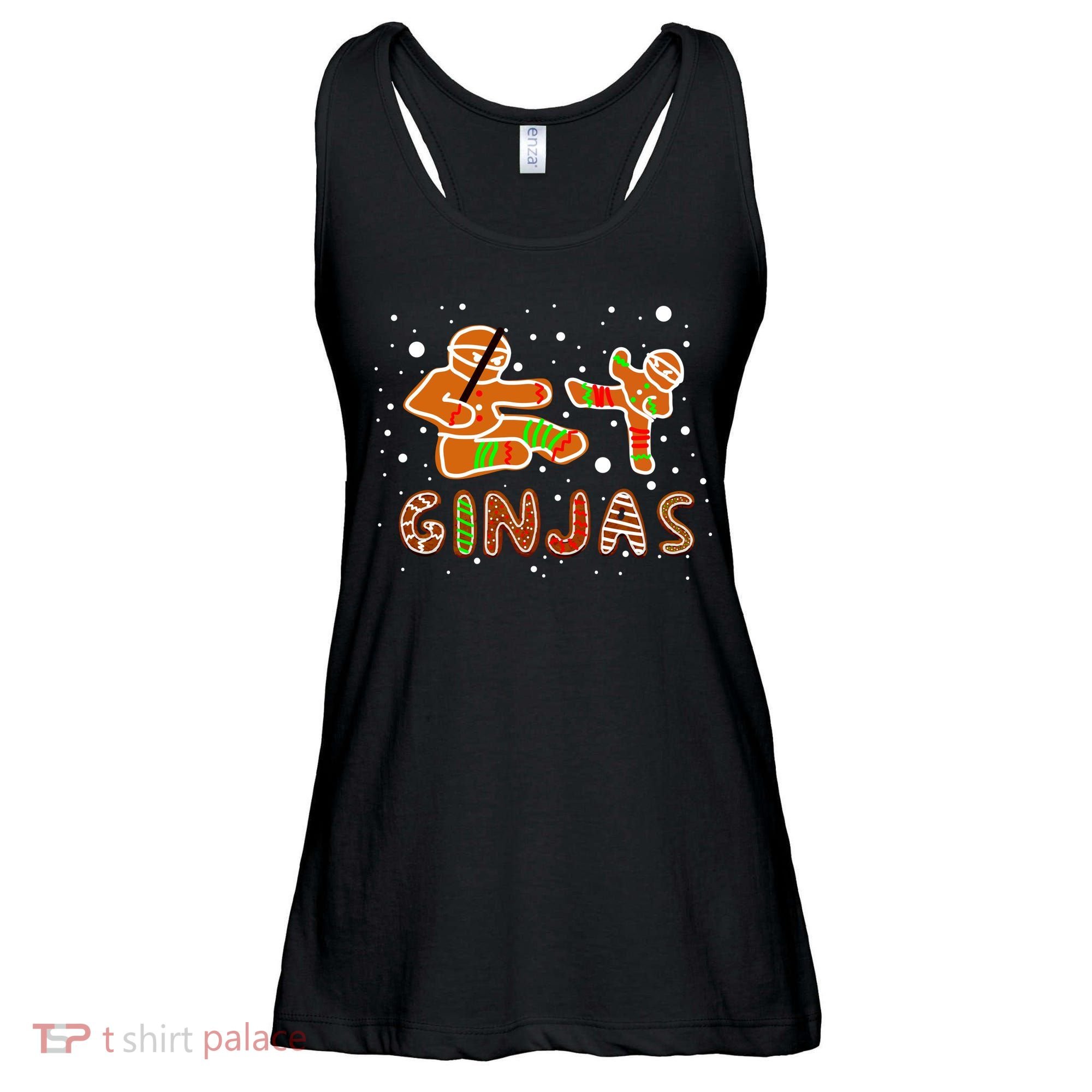 Ginjas Funny Gingerbread Christmas Ladies Essential Flowy Tank