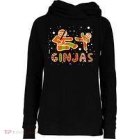 Ginjas Funny Gingerbread Christmas Womens Funnel Neck Pullover Hood thumb 0