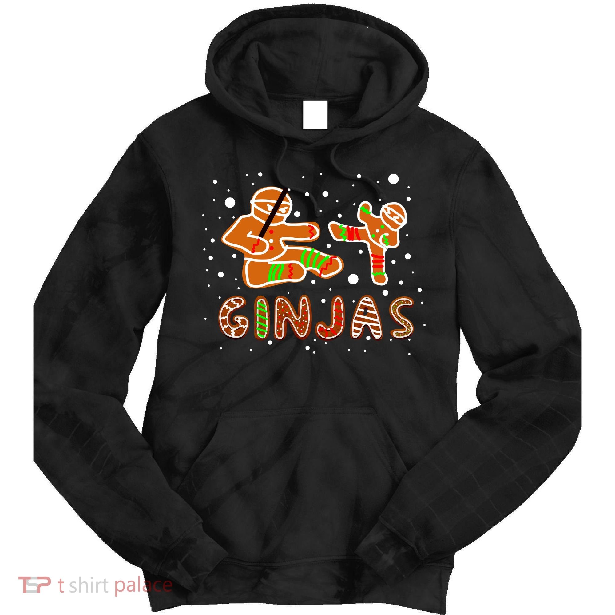 Ginjas Funny Gingerbread Christmas Tie Dye Hoodie