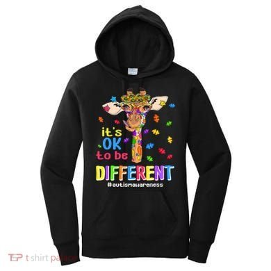 Giraffe It's Ok To Be Different Autism Awareness Acceptance Cute Gift Women's Hoodie