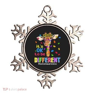 Giraffe It's Ok To Be Different Autism Awareness Acceptance Cute Gift Ornament