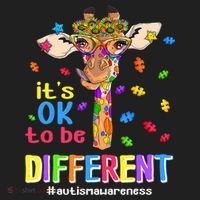 Giraffe It's Ok To Be Different Autism Awareness Acceptance Cute Gift Hat thumb 2