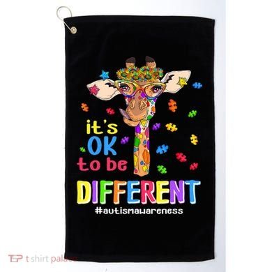 Giraffe It's Ok To Be Different Autism Awareness Acceptance Cute Gift Golf Towel