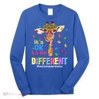 Giraffe It's Ok To Be Different Autism Awareness Acceptance Cute Gift Long Sleeve Shirt thumb 0