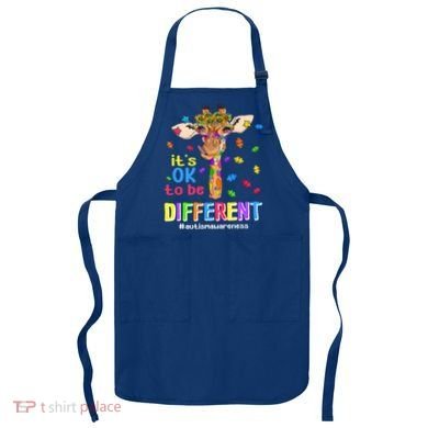 Giraffe It's Ok To Be Different Autism Awareness Acceptance Cute Gift Apron