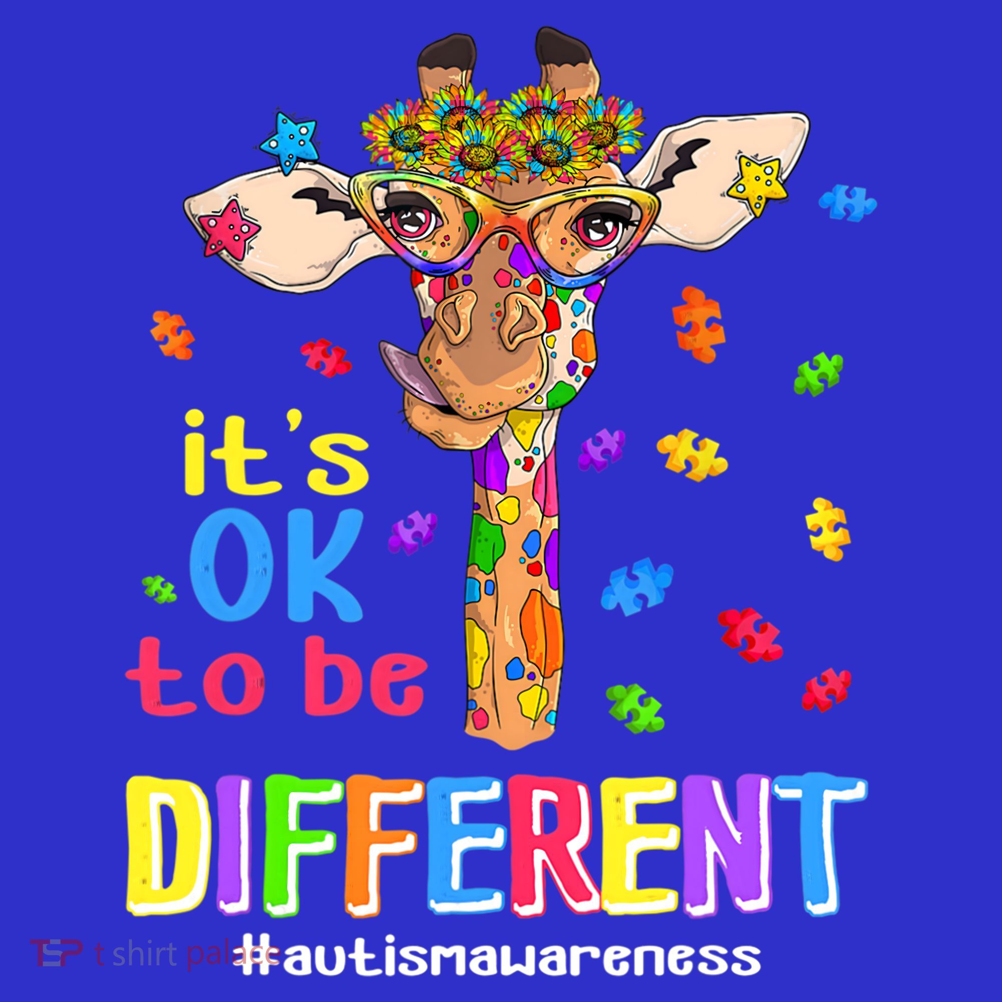 Giraffe It's Ok To Be Different Autism Awareness Acceptance Cute Gift Apron