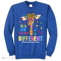 Giraffe It's Ok To Be Different Autism Awareness Acceptance Cute Gift Sweatshirt thumb 0