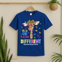 Giraffe It's Ok To Be Different Autism Awareness Acceptance Cute Gift T-Shirt thumb 2