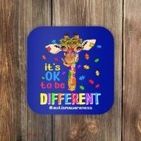 Giraffe It's Ok To Be Different Autism Awareness Acceptance Cute Gift Coaster thumb 0