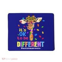 Giraffe It's Ok To Be Different Autism Awareness Acceptance Cute Gift Mousepad thumb 0