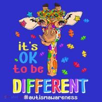 Giraffe It's Ok To Be Different Autism Awareness Acceptance Cute Gift Mousepad thumb 1